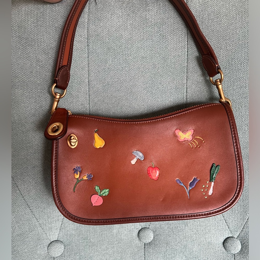 Coach Purse Mothers Day Swinger Bag with Garden Embroidery